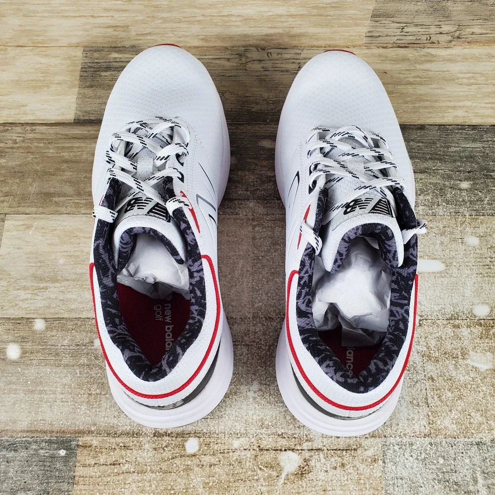 New Balance Brighton Mens Golf Cleats Sz 9 White Leather Lace Up Low Top Sneaker